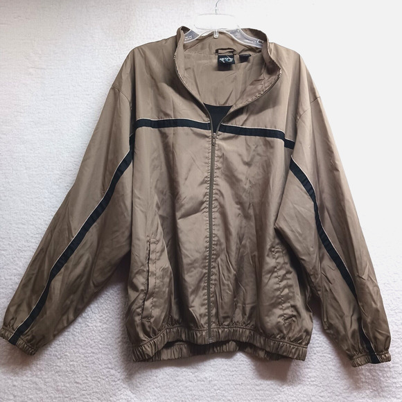 SB Tech Men's Windbreaker Jacket Mesh Lined Brown Size XL Full Zip - Picture 1 of 13